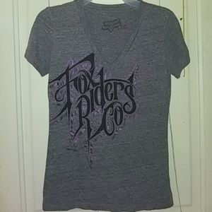 Fox Racing light gray v-neck T-shirt